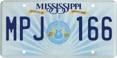 MS license plate MPJ166