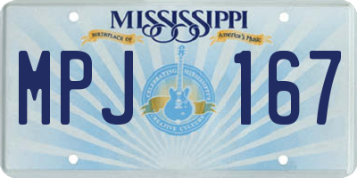 MS license plate MPJ167