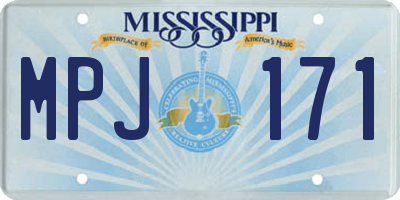 MS license plate MPJ171