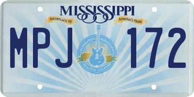 MS license plate MPJ172