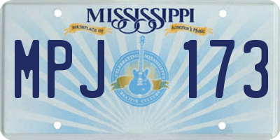MS license plate MPJ173