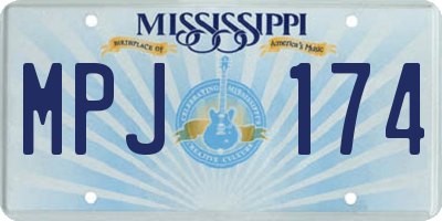 MS license plate MPJ174