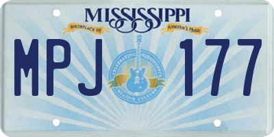 MS license plate MPJ177