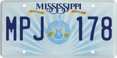 MS license plate MPJ178