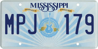MS license plate MPJ179