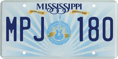 MS license plate MPJ180