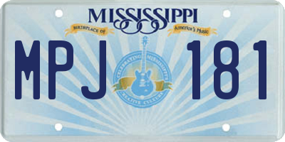 MS license plate MPJ181