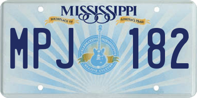 MS license plate MPJ182