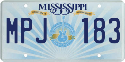MS license plate MPJ183