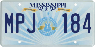 MS license plate MPJ184