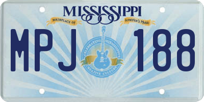MS license plate MPJ188