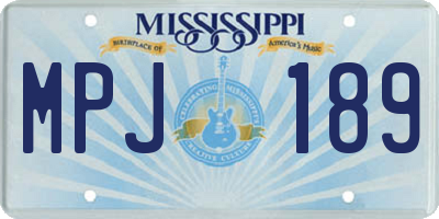 MS license plate MPJ189