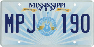 MS license plate MPJ190