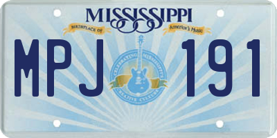 MS license plate MPJ191
