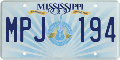 MS license plate MPJ194