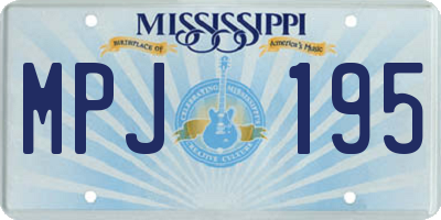 MS license plate MPJ195