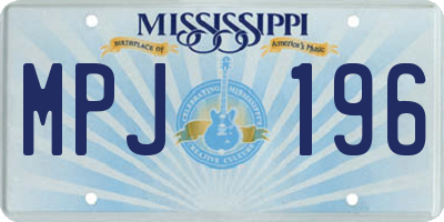 MS license plate MPJ196