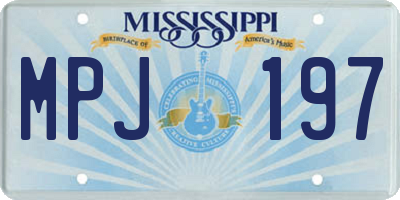 MS license plate MPJ197