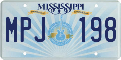 MS license plate MPJ198