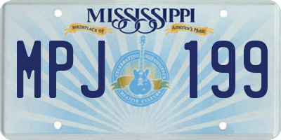 MS license plate MPJ199