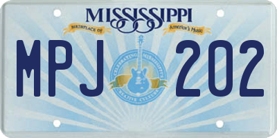 MS license plate MPJ202