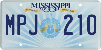 MS license plate MPJ210