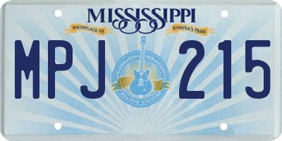 MS license plate MPJ215