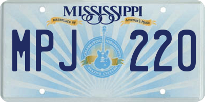 MS license plate MPJ220