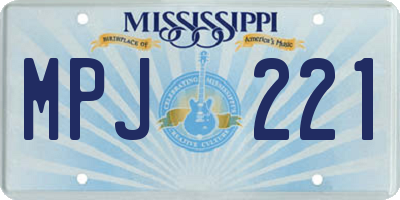 MS license plate MPJ221