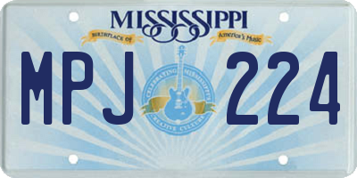 MS license plate MPJ224
