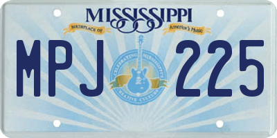 MS license plate MPJ225