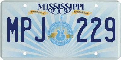 MS license plate MPJ229