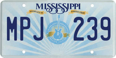 MS license plate MPJ239
