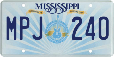 MS license plate MPJ240