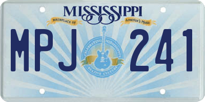 MS license plate MPJ241