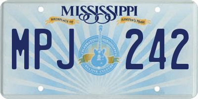 MS license plate MPJ242
