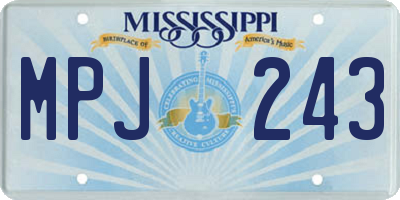 MS license plate MPJ243