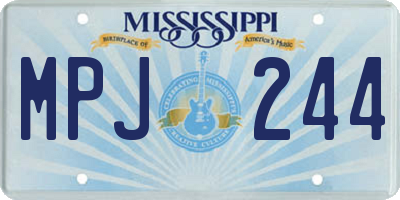 MS license plate MPJ244