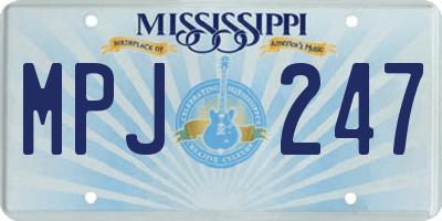MS license plate MPJ247