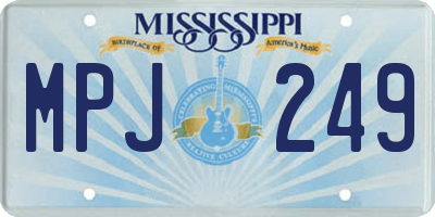 MS license plate MPJ249