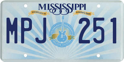 MS license plate MPJ251