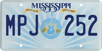 MS license plate MPJ252