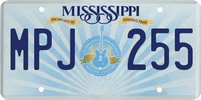 MS license plate MPJ255