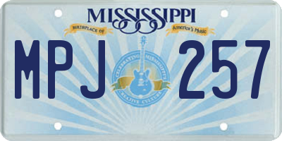 MS license plate MPJ257