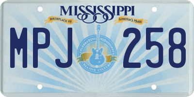 MS license plate MPJ258
