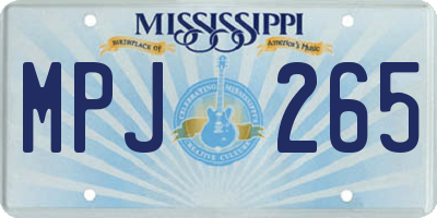 MS license plate MPJ265