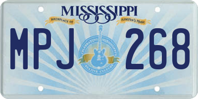 MS license plate MPJ268