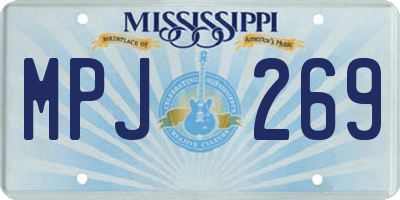 MS license plate MPJ269
