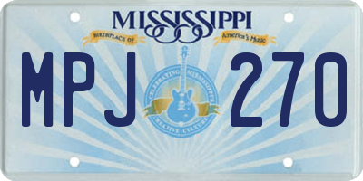 MS license plate MPJ270