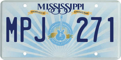 MS license plate MPJ271
